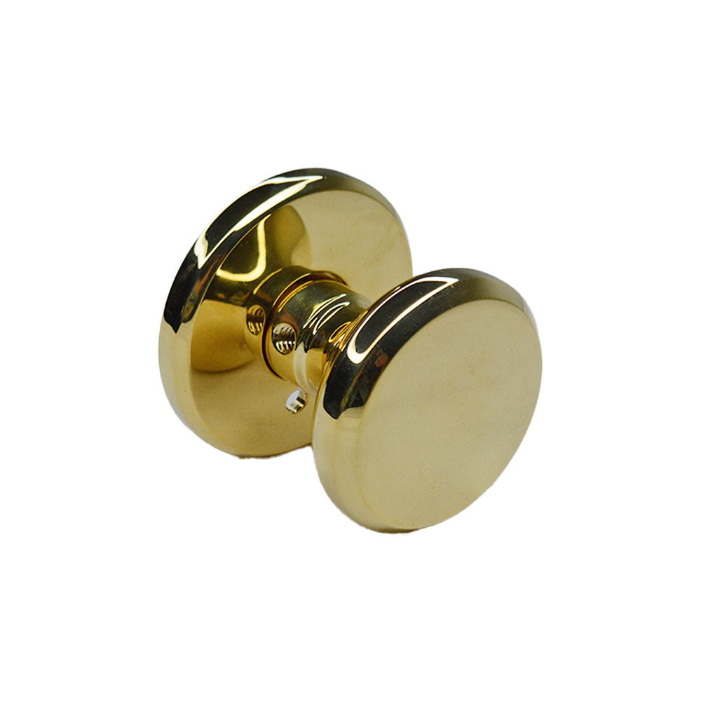 Baldwin 5023031PRIV Preconfigured 5023 Knob with R016 Rose Privacy Lock with 2-3/8" Backset and Full Lip Strike Unlacquered Brass Finish