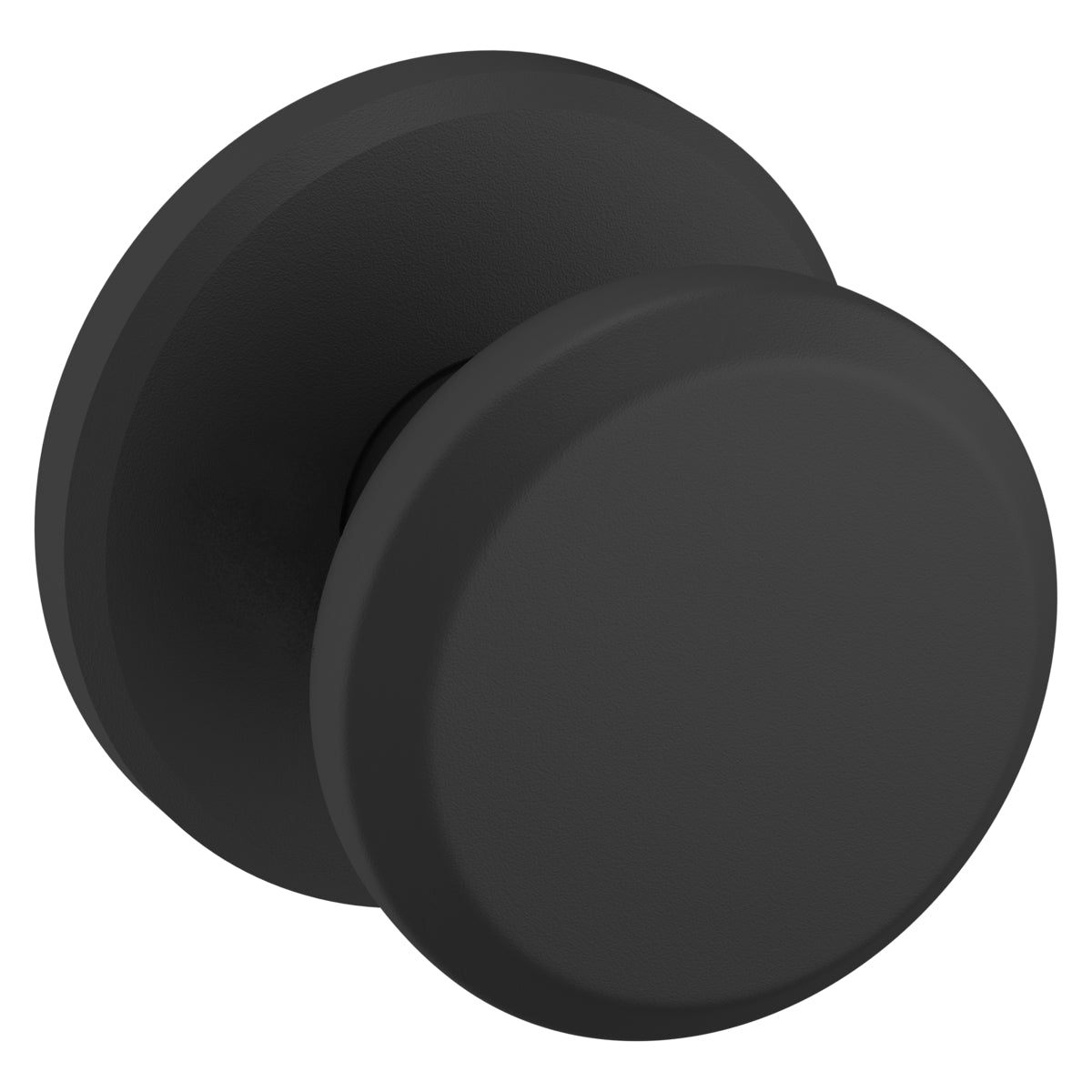 Baldwin 5023190PASS Preconfigured 5023 Knob with R016 Rose Passage Lock with 2-3/8" Backset and Full Lip Strike Satin Black Finish - Baldwin Quickship Item *