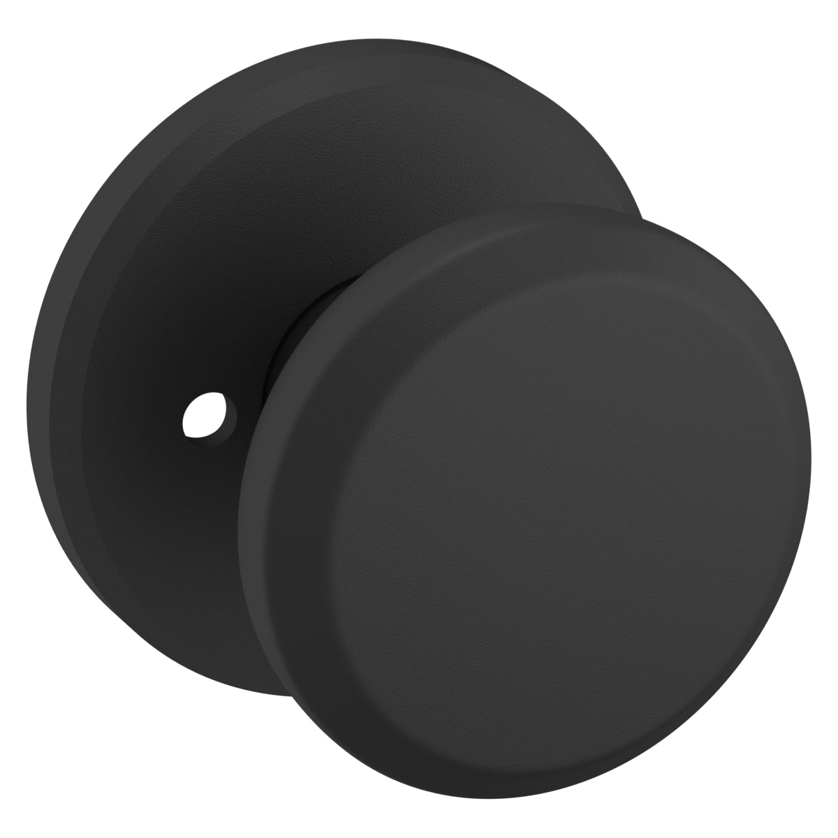 Baldwin 5023190PRIV Preconfigured 5023 Knob with R016 Rose Privacy Lock with 2-3/8" Backset and Full Lip Strike Satin Black Finish - Baldwin Quickship Item *