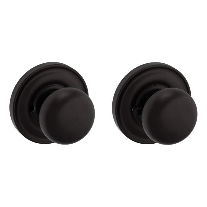 Baldwin 5030102PRIV Preconfigured 5030 Knob with 5148 Rose Privacy Lock with 2-3/8" Backset and Full Lip Strike Oil Rubbed Bronze Finish - Baldwin Quickship Item *