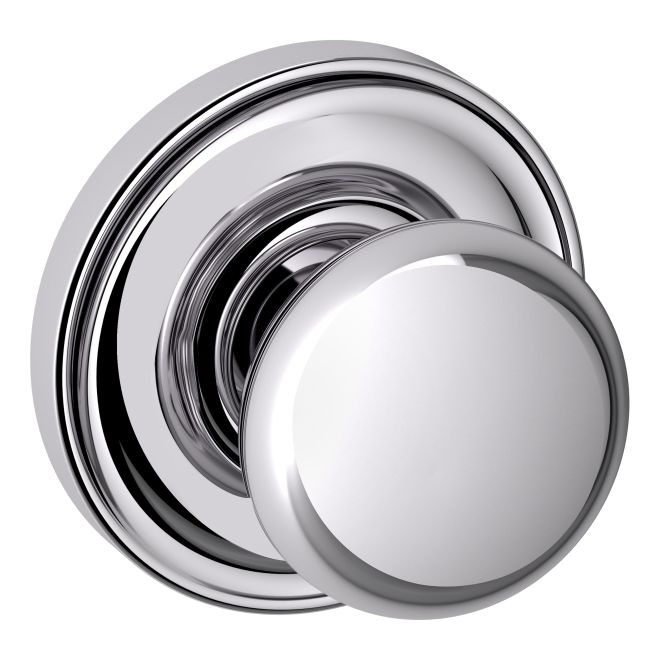 Baldwin 5030260IDM Preconfigured 5030 Knob with 5048 Rose Half Dummy Lock Bright Chrome Finish - Baldwin Quickship Item *