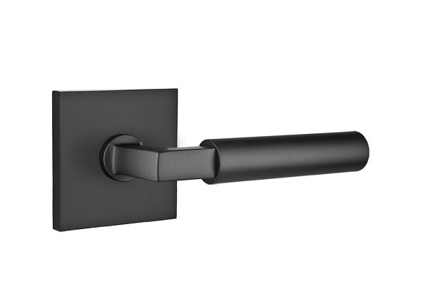 Emtek 5050HECUS19 Hercules Lever Dummy Pair with Square Rose for 1-1/4" to 2" Door Flat Black Finish Main image