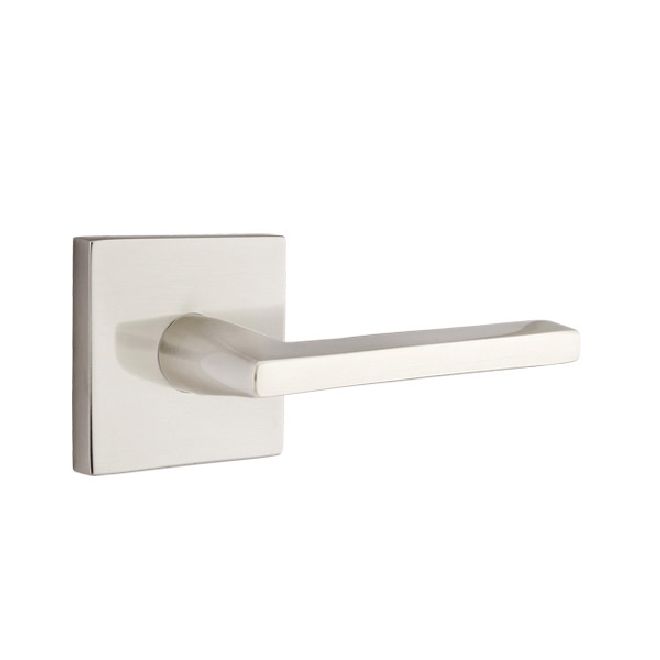 Emtek 5050HLOUS15 Helios Lever Dummy Pair with Square Rose for 1-1/4" to 2" Door Satin Nickel Finish Main image
