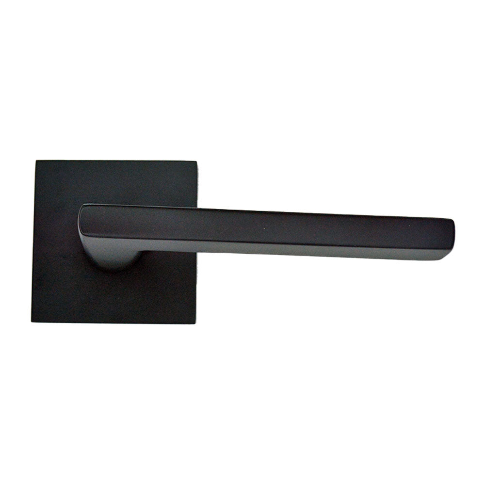 Emtek 5050HLOUS19 Helios Lever Dummy Pair with Square Rose for 1-1/4" to 2" Door Flat Black Finish Main image