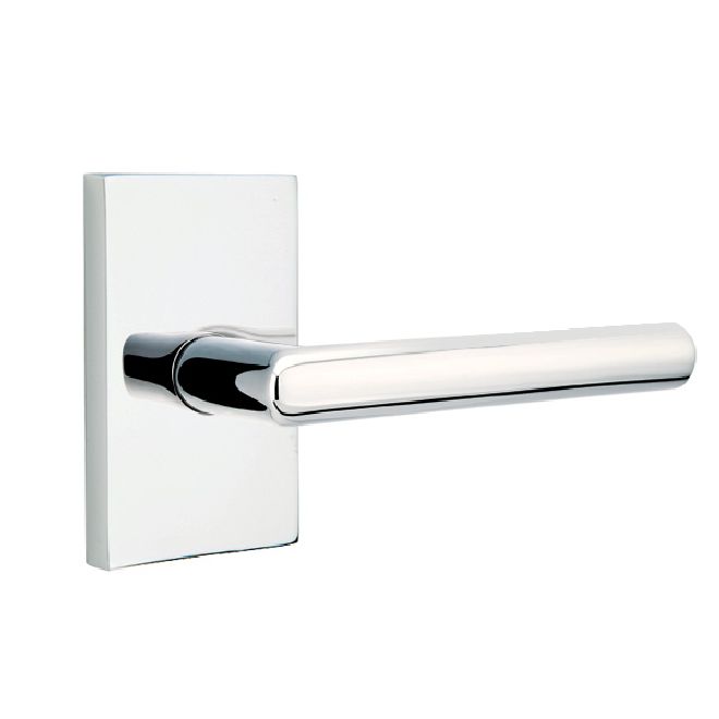 Emtek 5052STUUS26 Stuttgart Lever Dummy Pair with Modern Rectangular Rose for 1-1/4" to 2" Door Polished Chrome Finish Main image