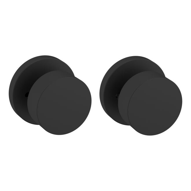 Baldwin 5055190PRIV Preconfigured 5055 2-1/8" Minneapolis Knob with 5146 Rose Privacy Lock with 2-3/8" Backset and Full Lip Strike Satin Black Finish