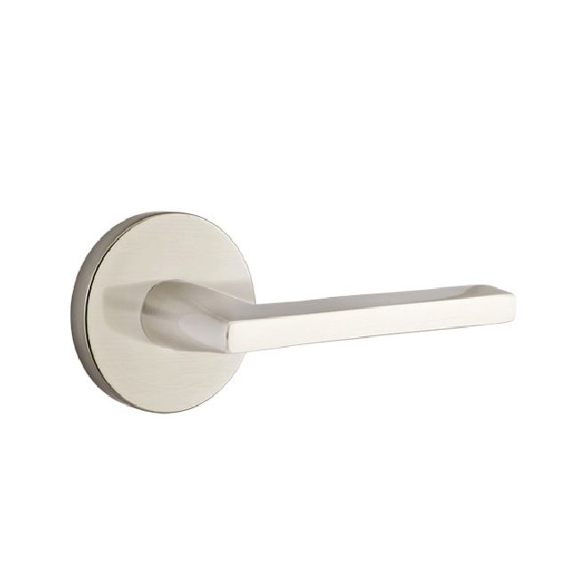 Emtek 5059HLOUS15 Helios Lever Dummy Pair with Disk Rose for 1-1/4" to 2" Door Satin Nickel Finish Main image