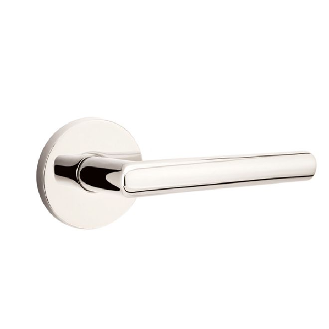 Emtek 5059STUUS14 Stuttgart Lever Dummy Pair with Disk Rose for 1-1/4" to 2" Door Polished Nickel Lifetime Finish Main image