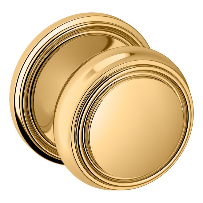 Baldwin 5068003IDM Preconfigured 5068 2-3/8" Nashville Knob with 5070 Rose Half Dummy Lock Lifetime Brass Finish