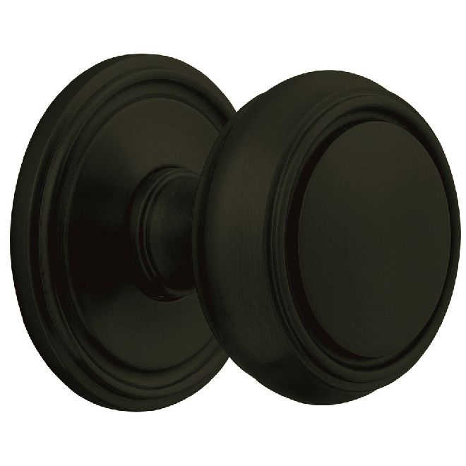 Baldwin 5068190PRIV Preconfigured 5068 2-3/8" Nashville Knob with 5123 Rose Privacy Lock with 2-3/8" Backset and Full Lip Strike Satin Black Finish - Baldwin Quickship Item *