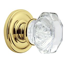 Baldwin 5080030IMR Single 5080 Knob Less Rose Bright Brass Finish
