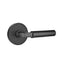 Emtek 5109HECUS19LH Hercules Lever Left Hand 2-3/8" Backset Passage with Disk Rose for 1-1/4" to 2" Door Flat Black Finish