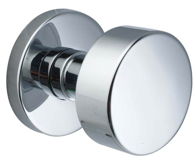 Emtek 5109ROUUS26 Round Knob 2-3/8" Backset Passage with Disk Rose for 1-1/4" to 2" Door Polished Chrome Finish