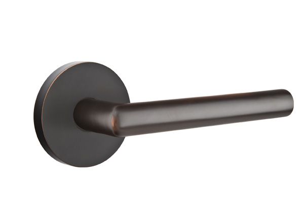Emtek 5109STUUS10BRH Stuttgart Lever Right Hand 2-3/8" Backset Passage with Disk Rose for 1-1/4" to 2" Door Oil Rubbed Bronze Finish Main image