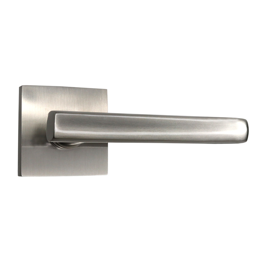 Emtek 5110FRLUS15RH Freestone Lever Right Hand 2-3/8" Backset Passage with Square Rose for 1-1/4" to 2" Door Satin Nickel Finish Main image