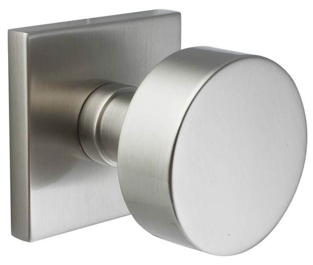 Emtek 5110ROUUS15 Round Knob 2-3/8" Backset Passage with Square Rose for 1-1/4" to 2" Door Satin Nickel Finish Main image