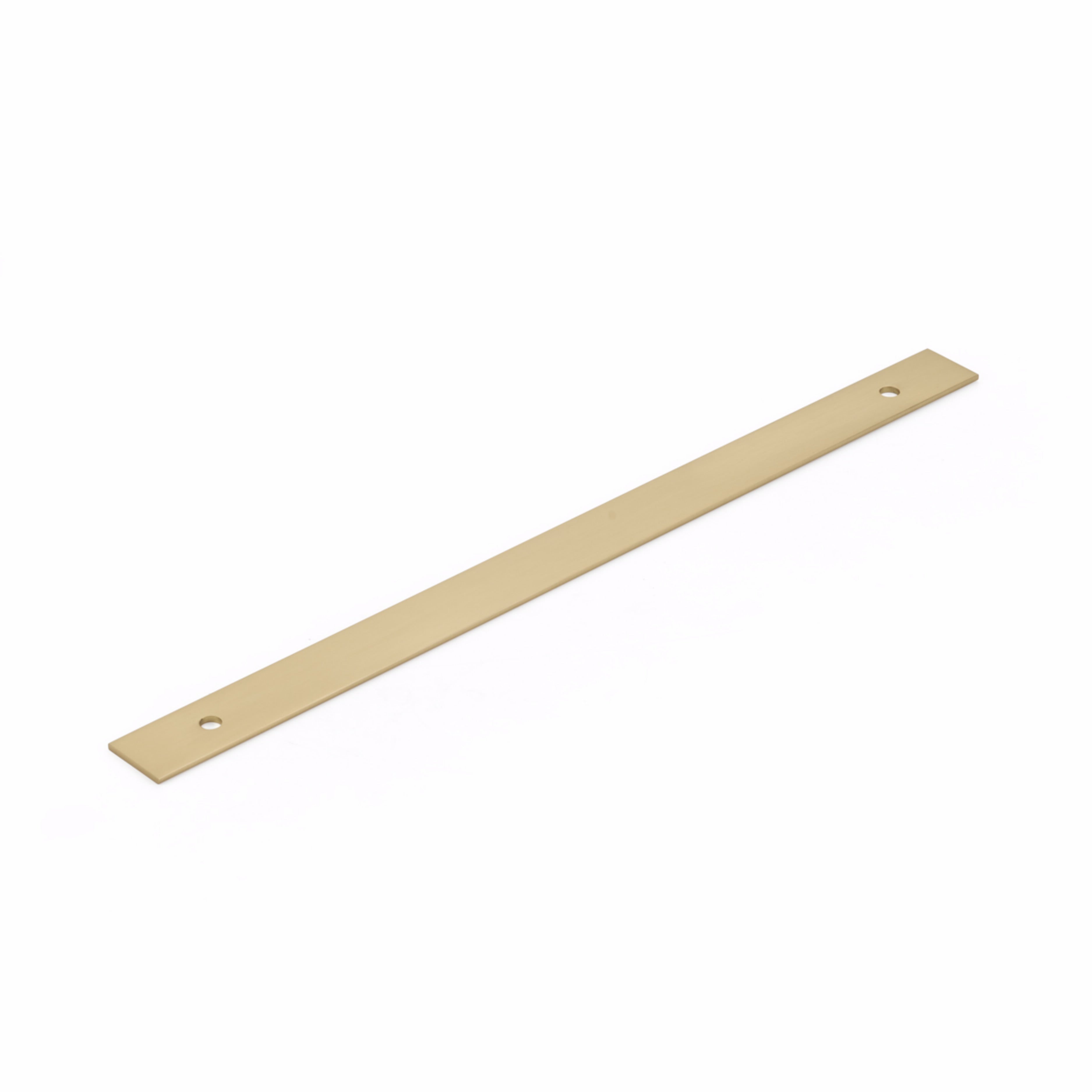 Schaub 5112B-SSB 12" Center to Center Pub House Backplate for Pull Signature Satin Brass Finish Main image