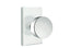 Emtek 5112ROUUS26 Round Knob 2-3/8" Backset Passage with Modern Rectangular Rose for 1-1/4" to 2" Door Polished Chrome Finish
