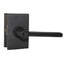 Emtek 5123HLOUS19RH.RLS Helios Lever Right Hand 2-3/8" Backset with Radius Latch Strike Keyed Entry with Modern Rectangular Rose for 1-3/8" to 2-1/16" Door Flat Black Finish