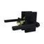 Emtek 5123HLOUS19RH Helios Lever Right Hand 2-3/8" Backset Keyed Entry with Modern Rectangular Rose for 1-3/8" to 2-1/16" Door Flat Black Finish