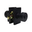 Emtek 5123ROUUS19 Round Knob 2-3/8" Backset Keyed Entry with Modern Rectangular Rose for 1-3/8" to 2-1/16" Door Flat Black Finish