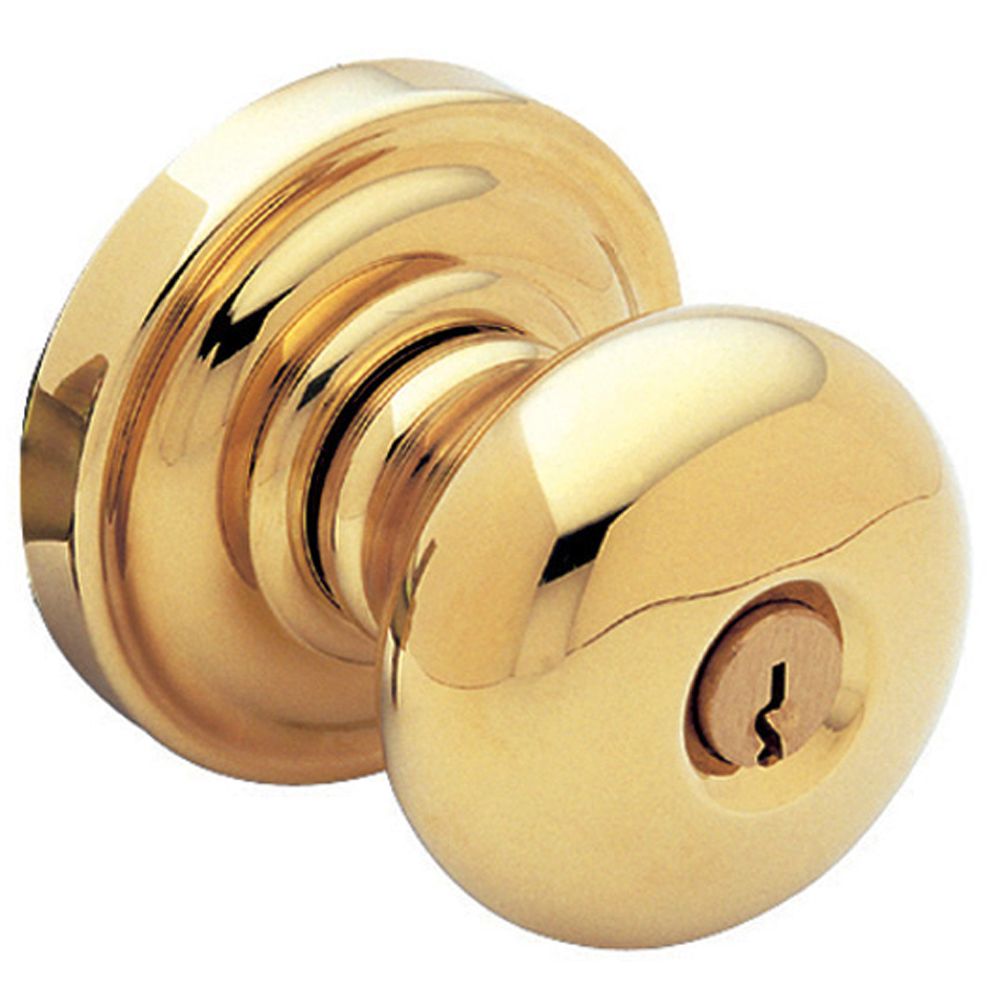 Baldwin 5206031ENTR 5206 Thick Door Classic Knob Emergency Egress Keyed Entry Unlacquered Brass Finish