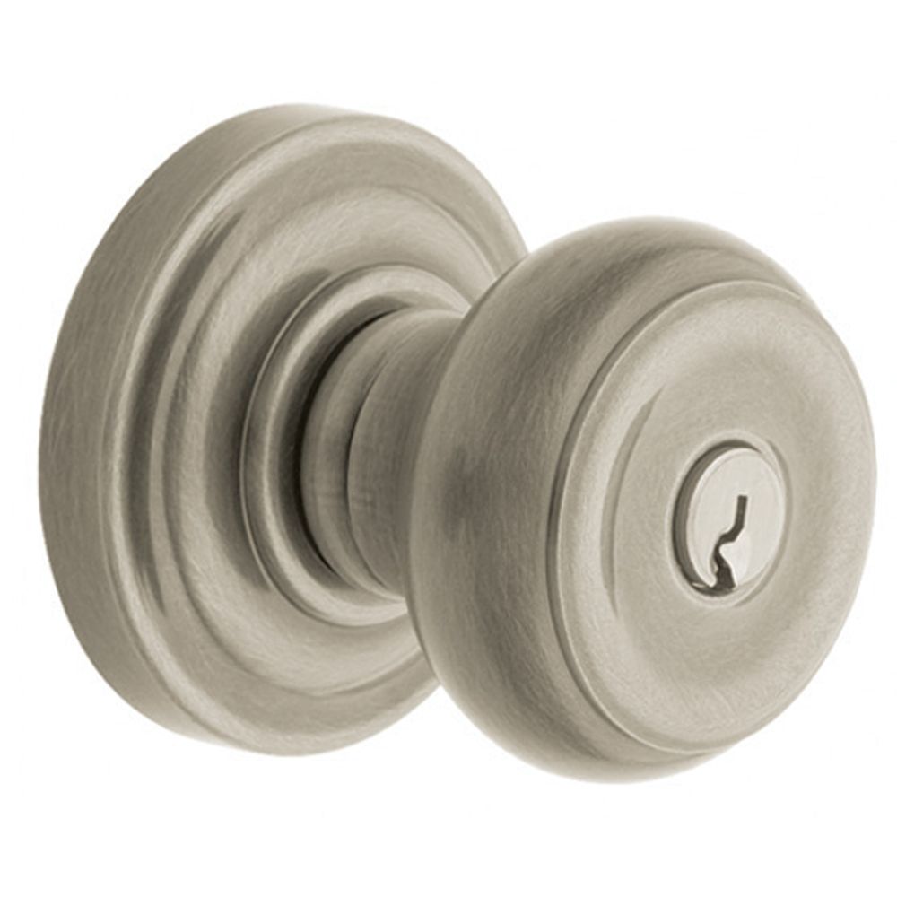 Baldwin 5210056ENTR 5210 Colonial Knob Emergency Egress Keyed Entry Lifetime Satin Nickel Finish