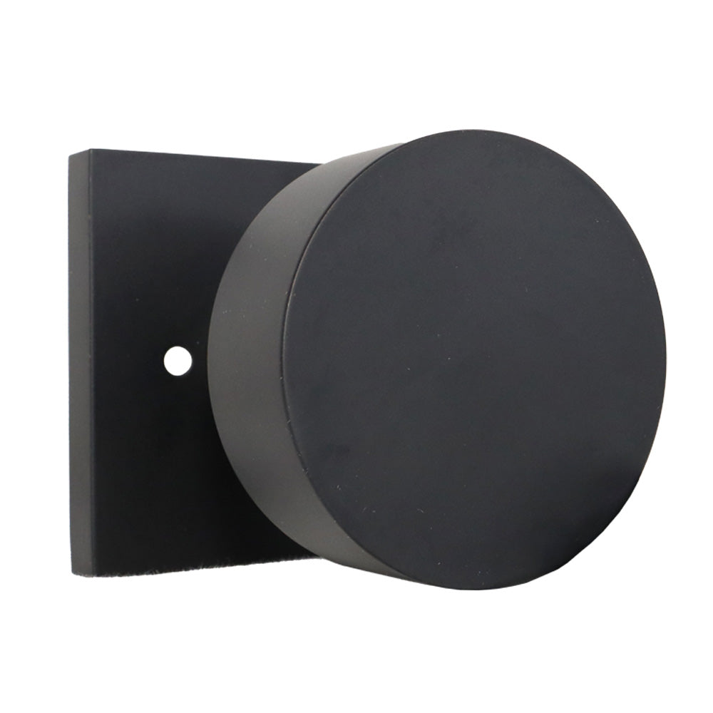 Emtek 5210ROUUS19.RLS Round Knob 2-3/8" Backset with Radius Latch Strike Privacy with Square Rose for 1-1/4" to 2" Door Flat Black Finish Main image