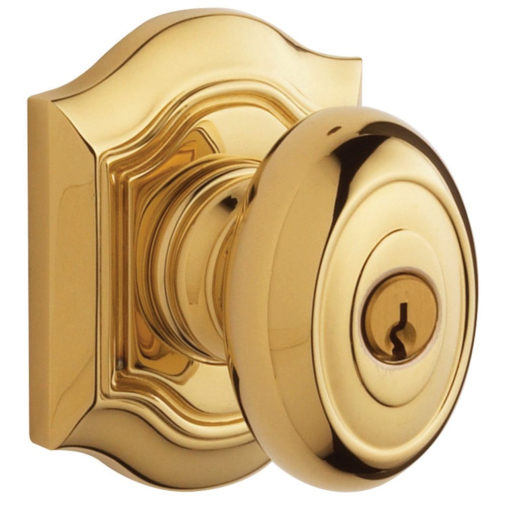 Baldwin 5237003ENTR 5237 Bethpage Knob Emergency Egress Keyed Entry Lifetime Brass Finish