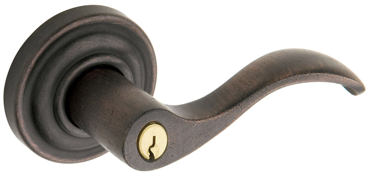 Baldwin 5255402LENT Left Hand 5255 Wave Lever Emergency Egress Keyed Entry Distressed Oil Rubbed Bronze Finish