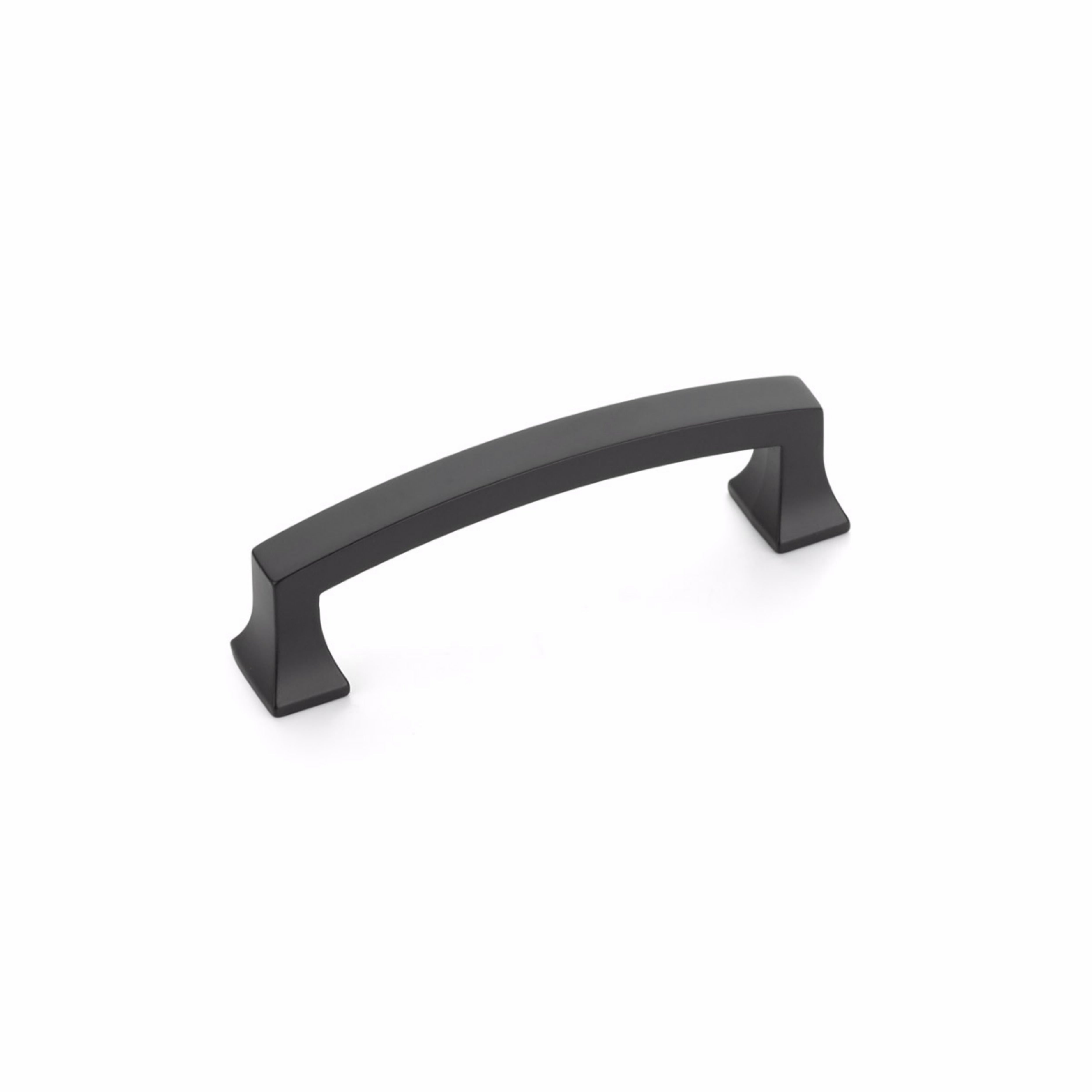 Schaub 526-MB 3-1/2" Center to Center Menlo Park Arched Cabinet Pull Matte Black Finish Main image
