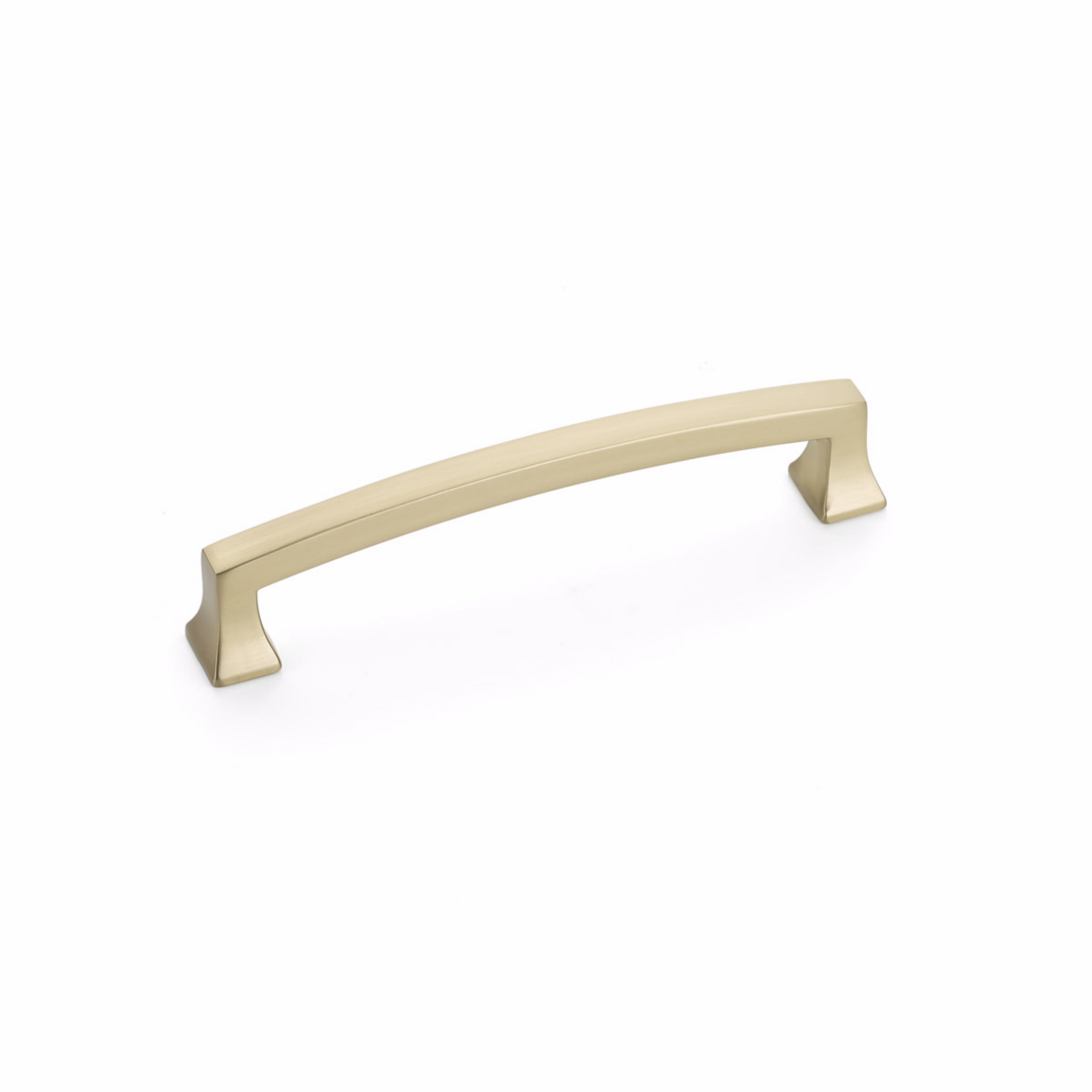Schaub 527-SSB 5" Center to Center Menlo Park Arched Cabinet Pull Signature Satin Brass Finish Main image
