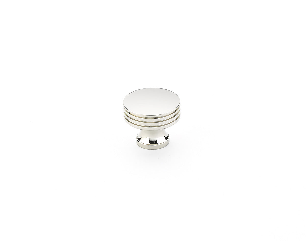 Schaub 532-PN 1-1/4" Menlo Park Disk Round Knob Polished Nickel Finish