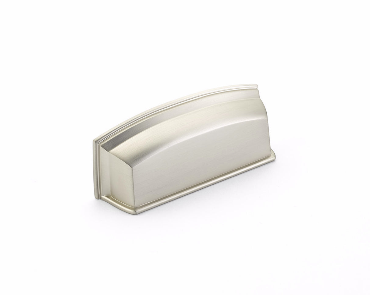 Schaub 534-15 Menlo Park 3-1/2" Center to Center Cabinet Cup Pull Satin Nickel Finish