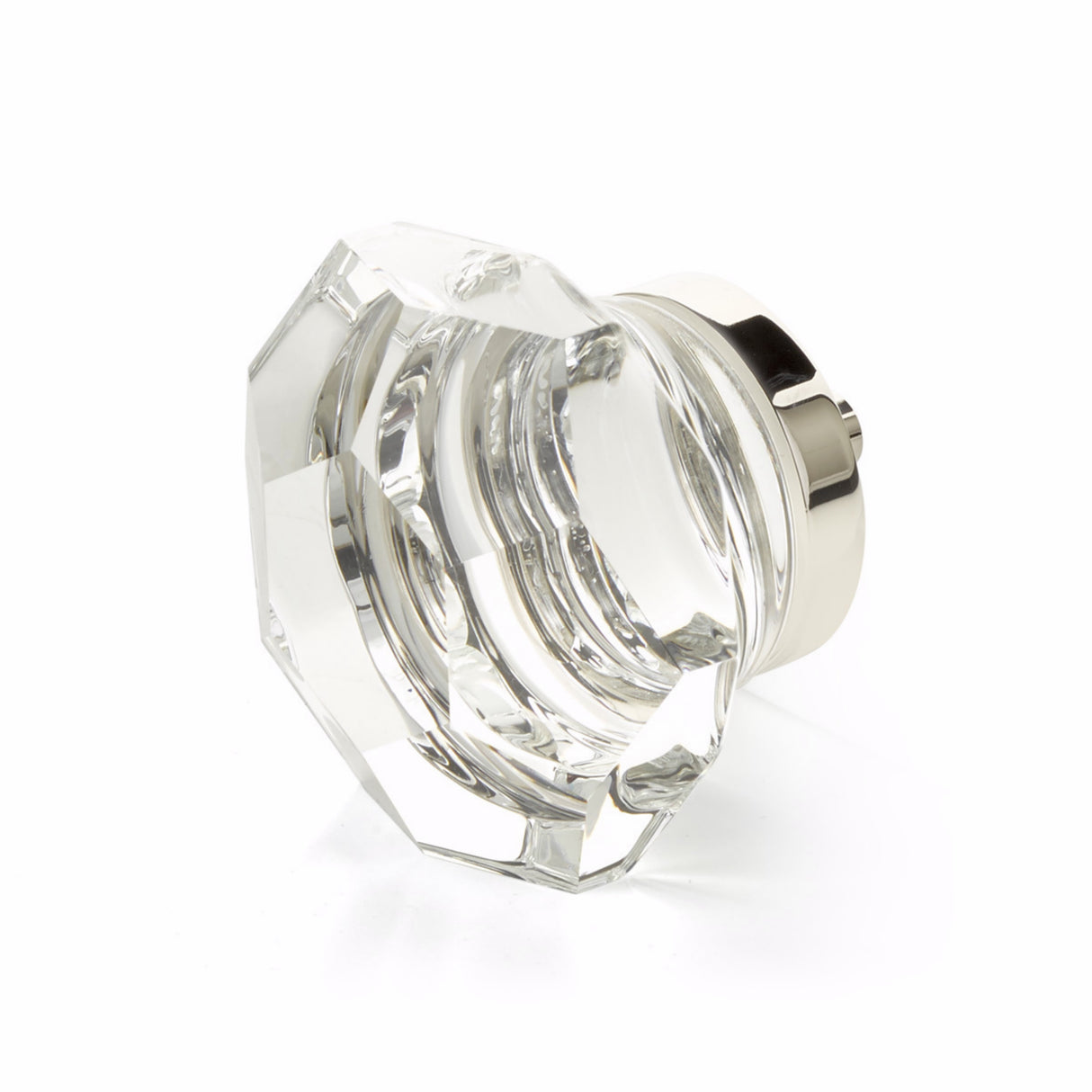 Schaub 54-PN City Lights Faceted Dome Glass Knob Polished Nickel Finish
