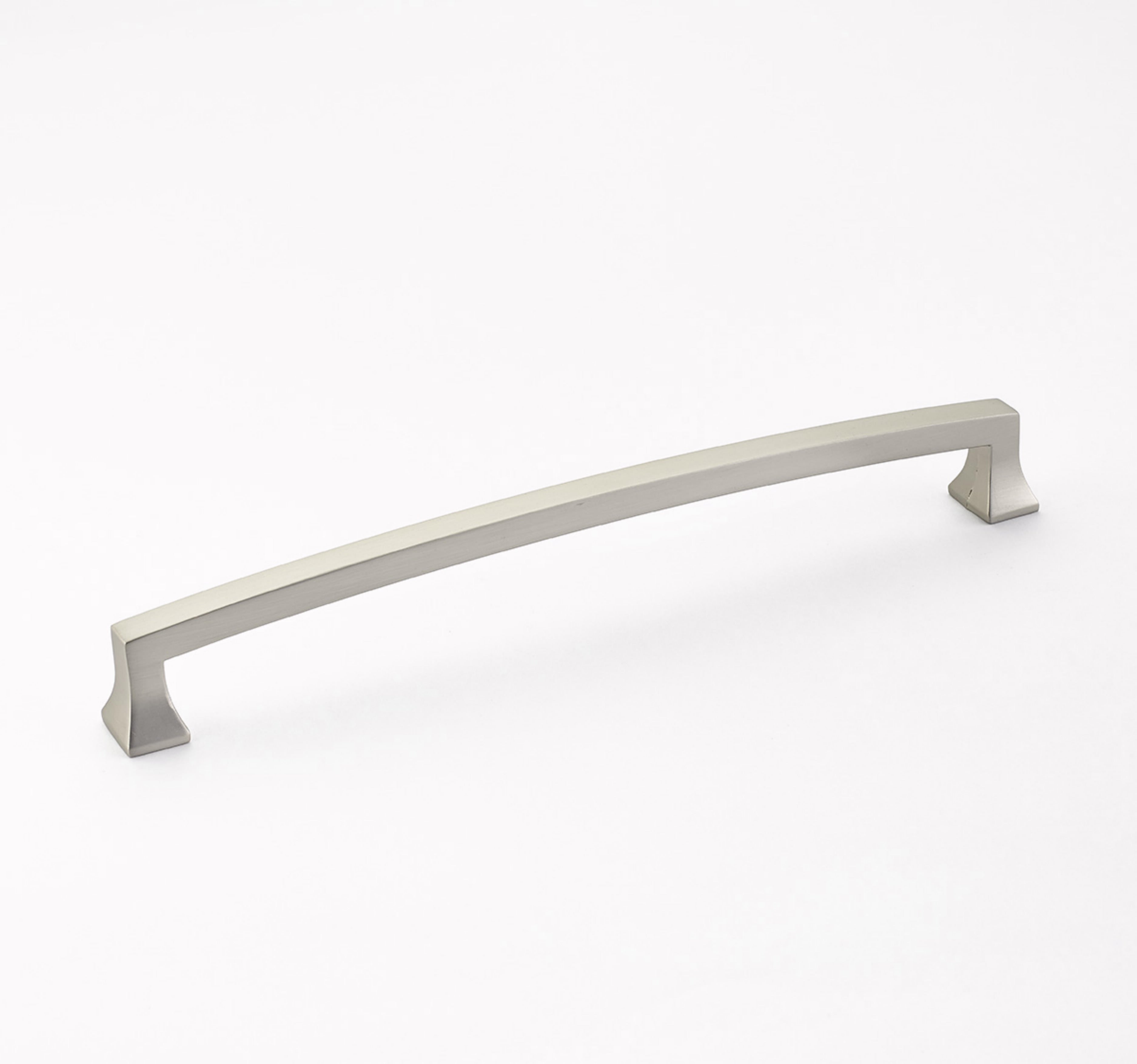 Schaub 540-15 8" Center to Center Menlo Park Arched Cabinet Pull Satin Nickel Finish Main image