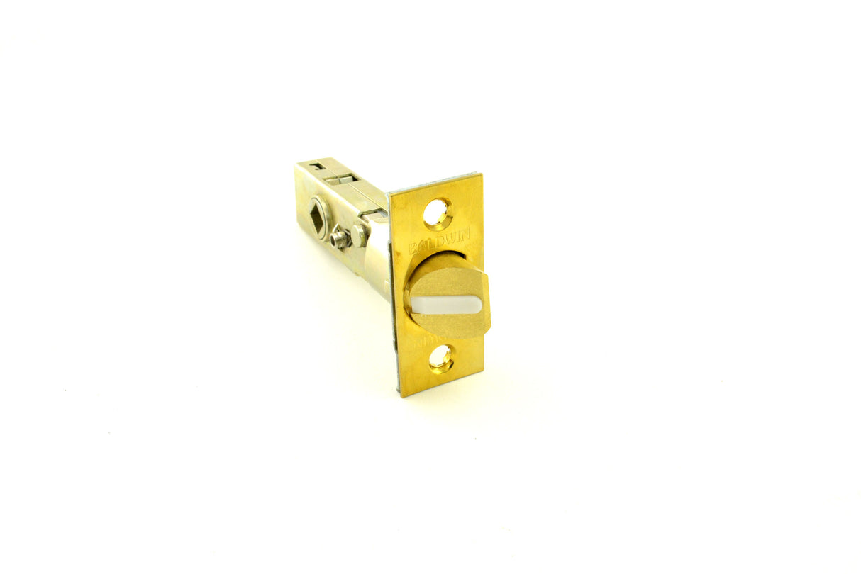 Baldwin 5510031PFLS 2-3/8" Estate Knob Privacy Latch with Full Lip Strike Unlacquered Brass Finish