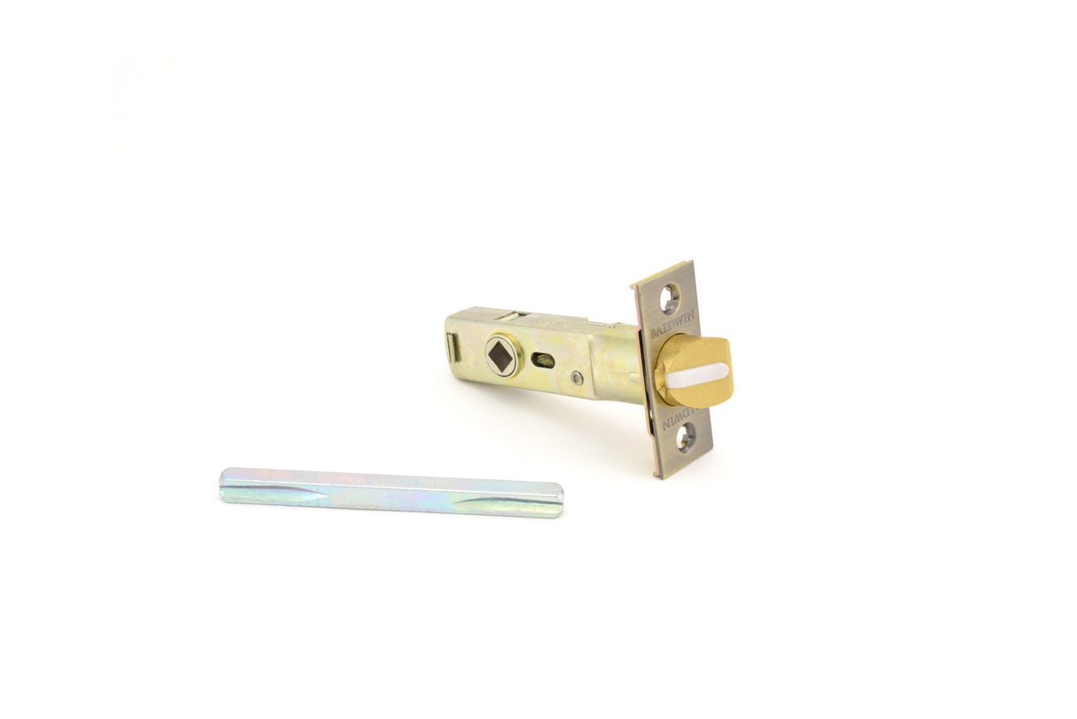 Baldwin 5510050FLS 2-3/8" Estate Knob Passage Latch with Full Lip Strike Antique Brass Finish