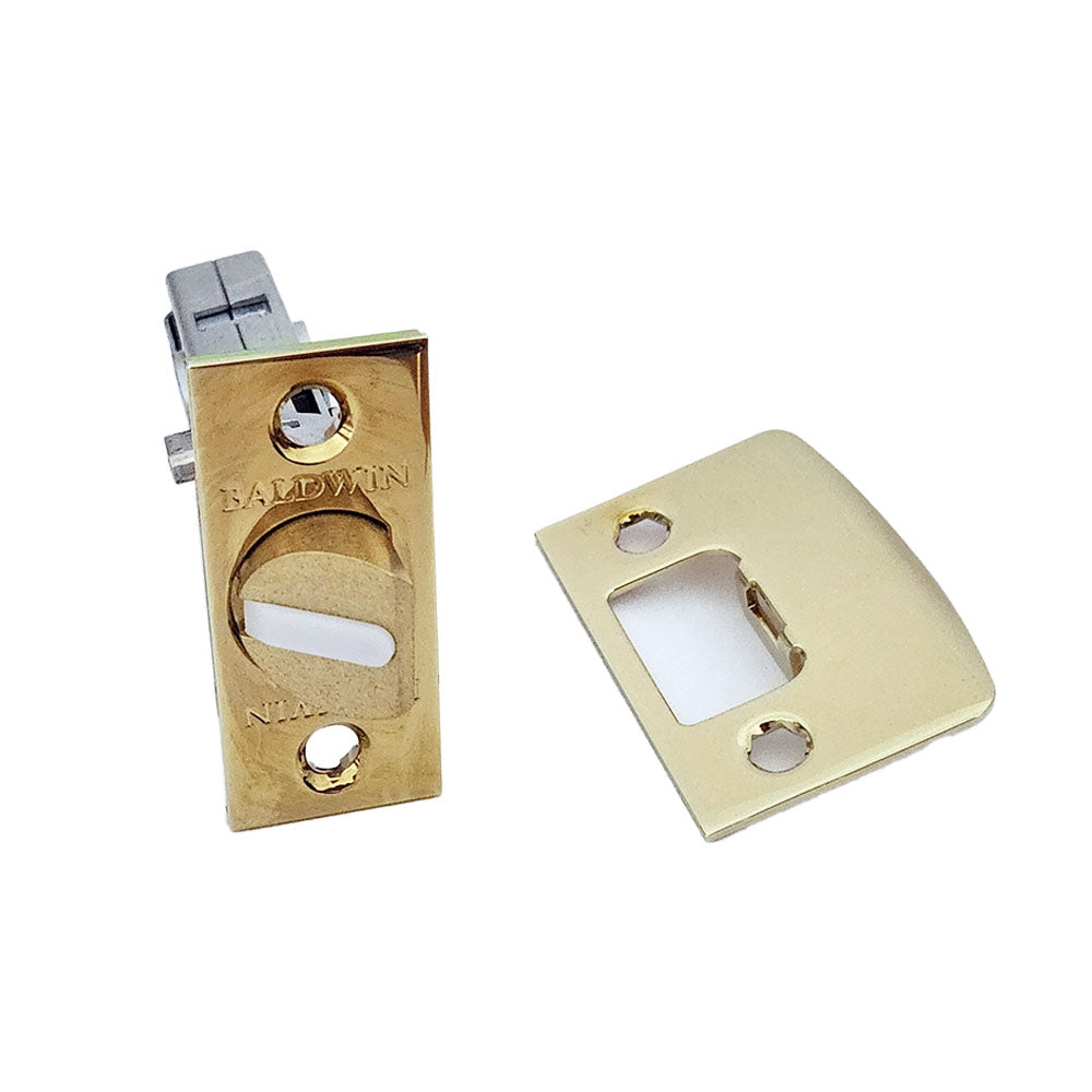 Baldwin 5513003PFLS 2-3/8" Estate Lever Privacy Latch with Full Lip Strike Lifetime Brass Finish