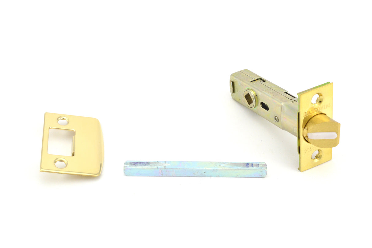 Baldwin 5513031FLS 2-3/8" Estate Lever Passage Latch with Full Lip Strike Unlacquered Brass Finish