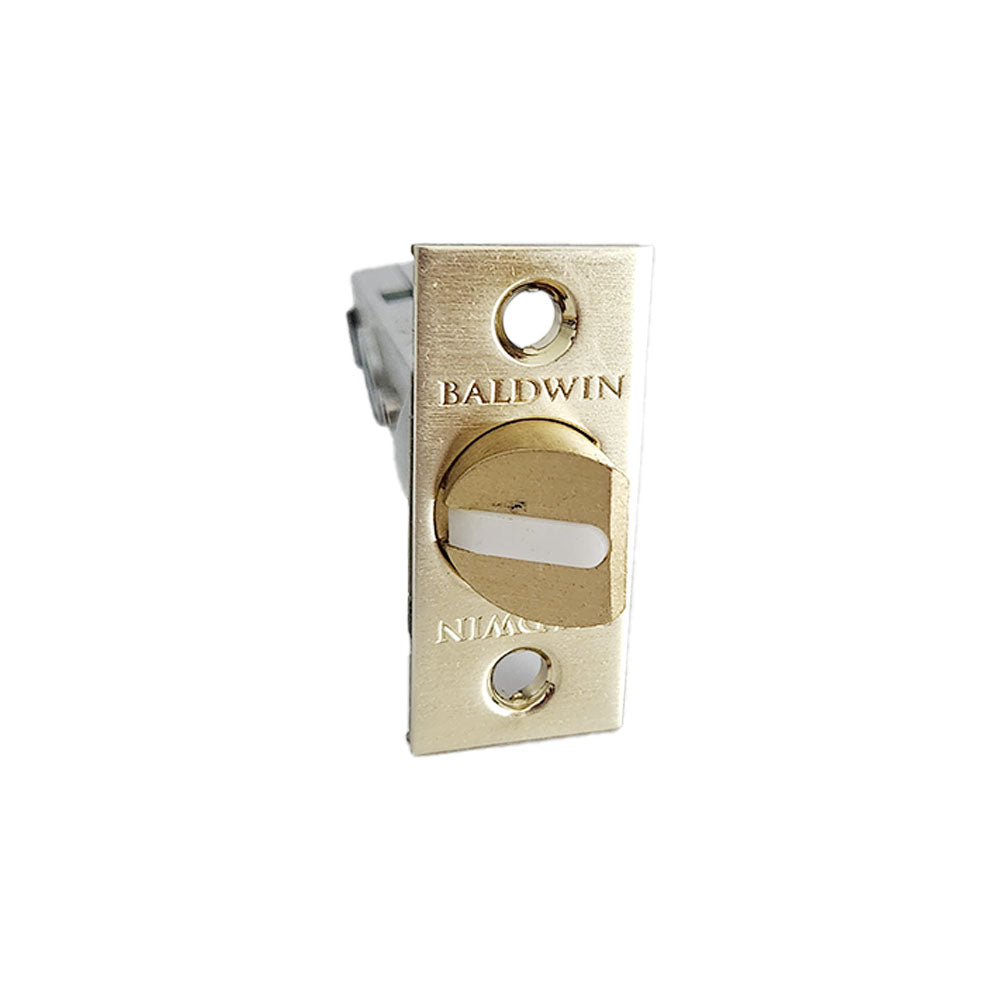 Baldwin 5513044PFLS 2-3/8" Estate Lever Privacy Latch with Full Lip Strike Lifetime Satin Brass Finish