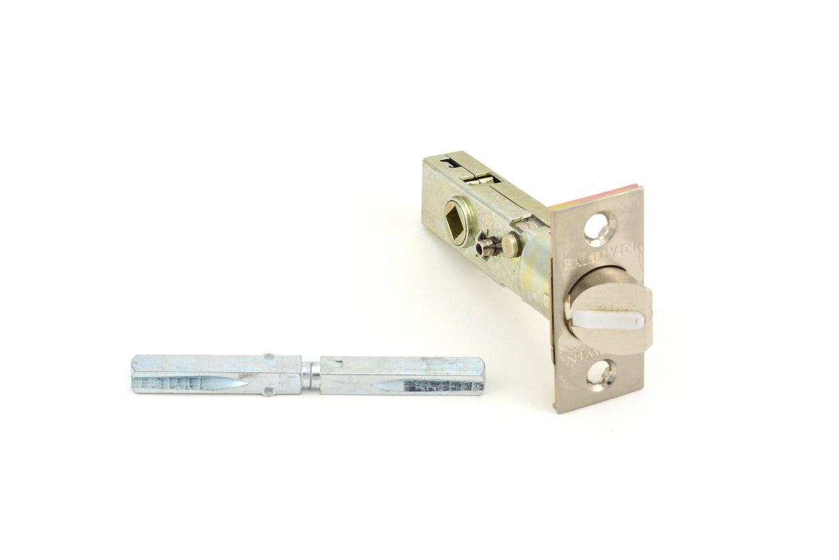 Baldwin 5513056PFLS 2-3/8" Estate Lever Privacy Latch with Full Lip Strike Lifetime Satin Nickel Finish