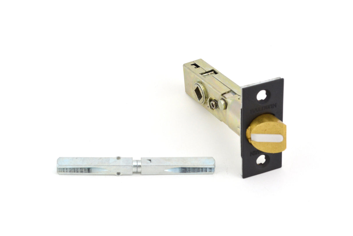 Baldwin 5513190PFLS 2-3/8" Estate Lever Privacy Latch with Full Lip Strike Satin Black Finish