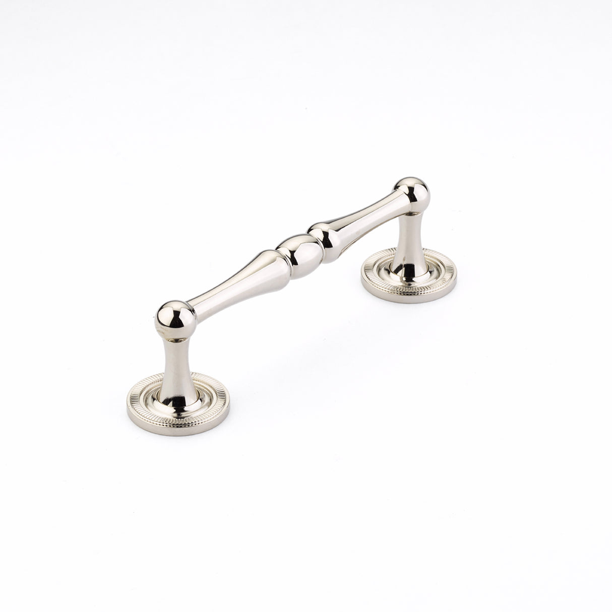 Schaub 576-PN 4" Center to Center Atherton Knurled Cabinet Pull Polished Nickel Finish