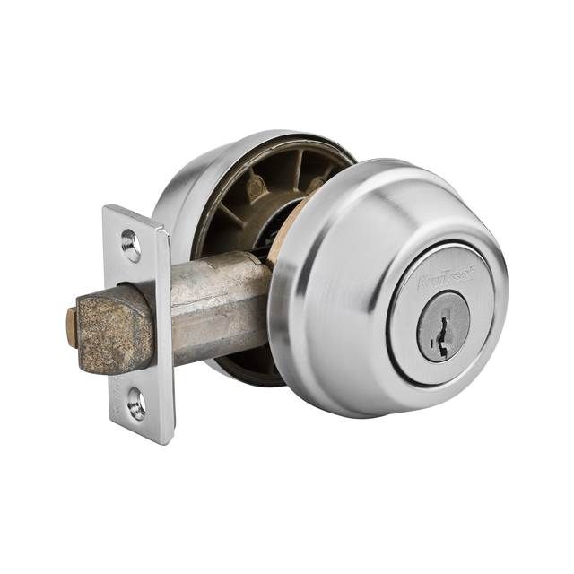 Kwikset 599-26DS Deadbolts - Double Cylinder with SmartKey with SCAL Latch and 3028 Strike Satin Chrome Finish