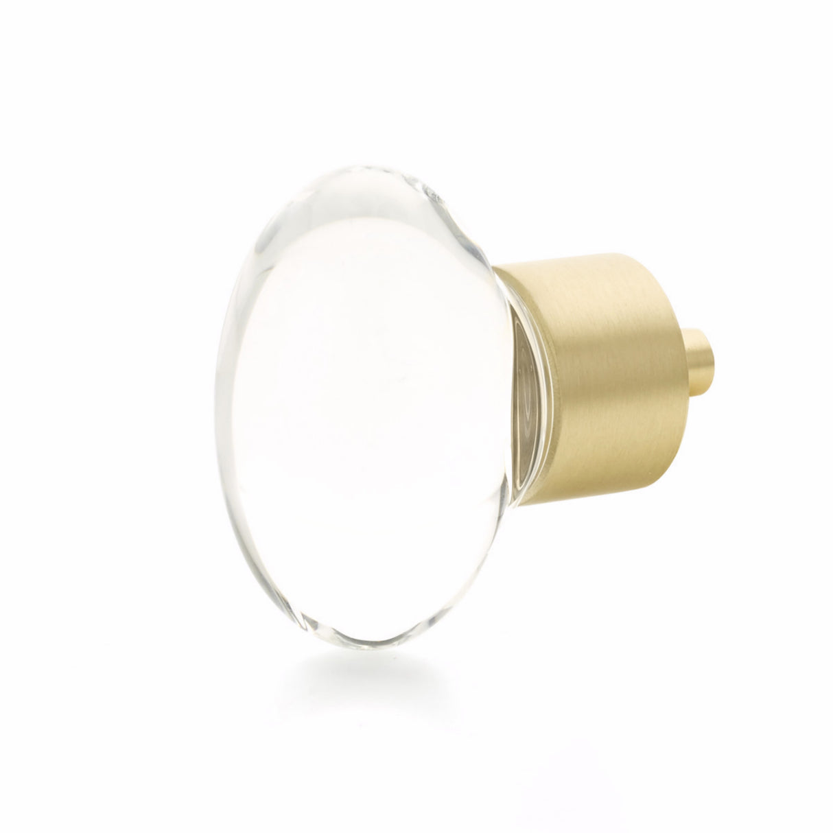 Schaub 60-SB City Lights Oval Glass Knob Satin Brass Finish