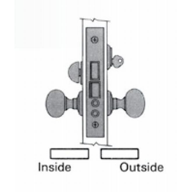 Baldwin 6001003R Right Hand Entry/Apartment Knob by Knob 2-3/4" Backset Mortise Lock Body Lifetime Brass Finish