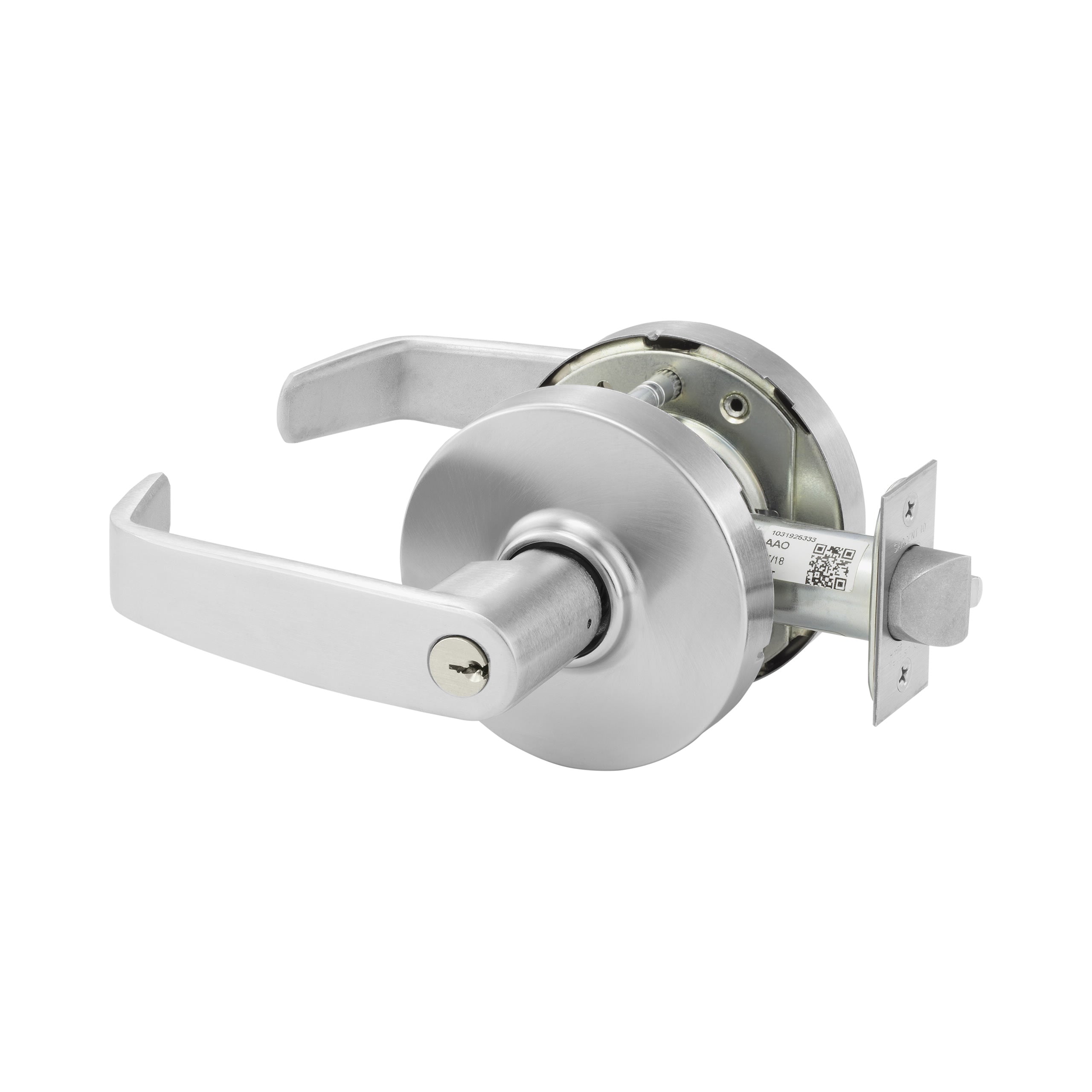 Sargent 6010XG17LL26D Utility Asylum Institutional (F87) Double Cylinder Cylindrical Lever Lock Grade 1 with L Lever and L Rose with Large Format IC Prep Less Core and ASA Strike Satin Chrome Finish