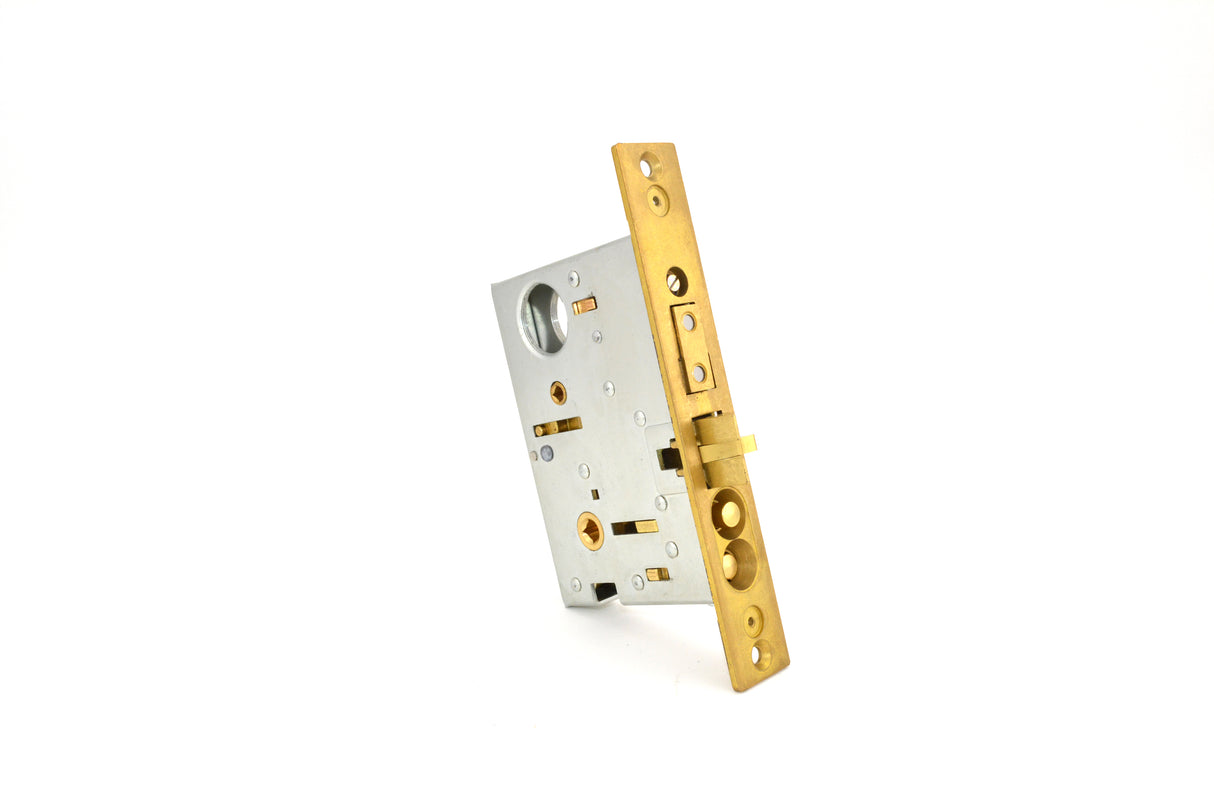 Baldwin 6075031R Right Hand Emergency Egress Entry Knob by Knob 2-3/4" Backset Mortise Lock Body Unlacquered Brass Finish