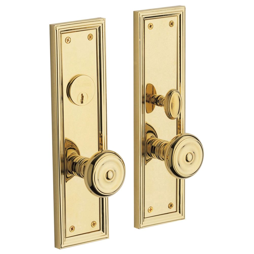 Baldwin 6547031ENTR Nashville Single Cylinder Entry Mortise Trim Unlacquered Brass Finish